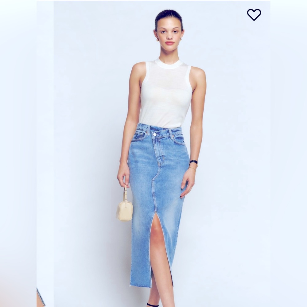 Reformation Nila Long Denim Skirt